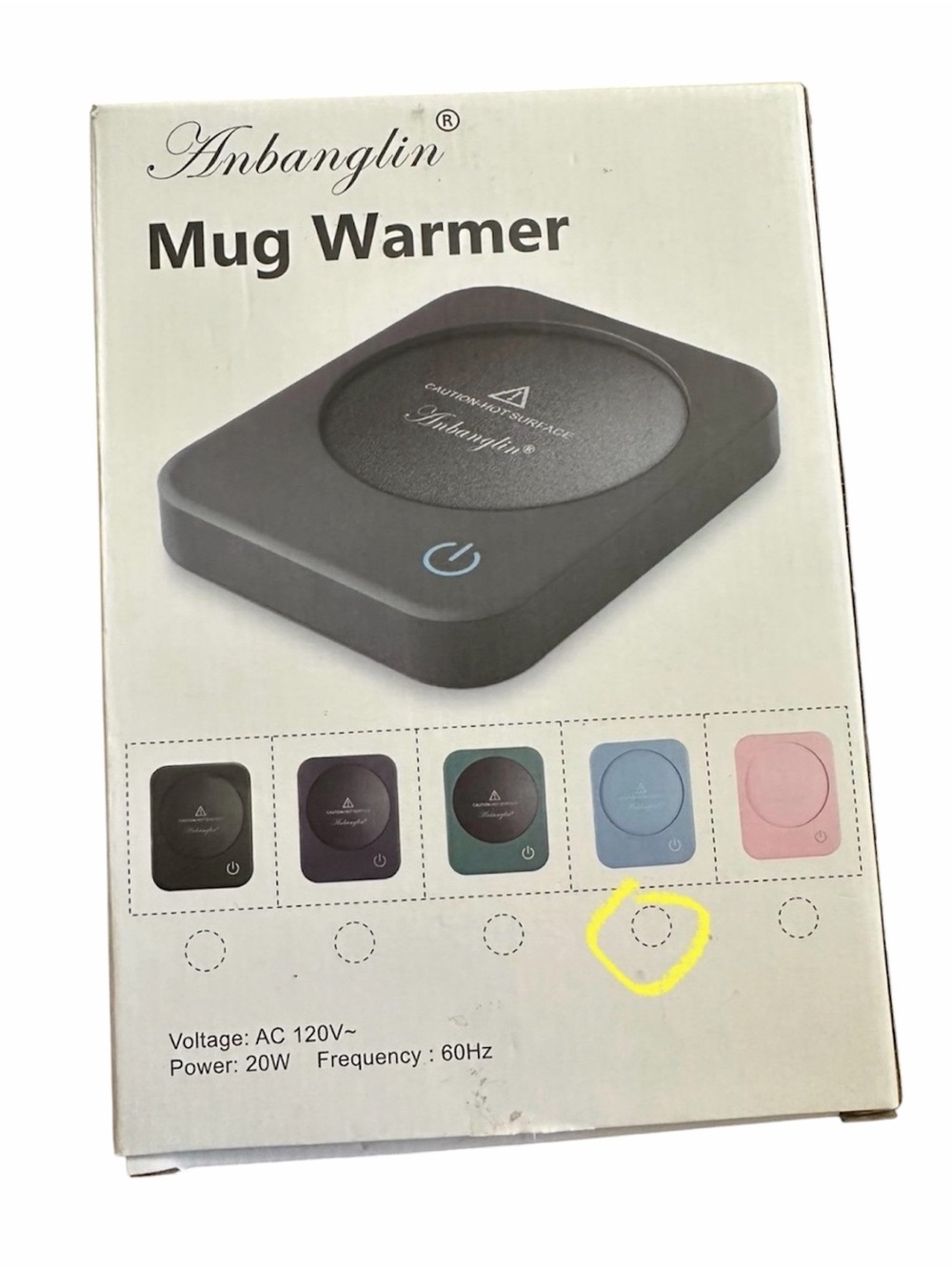 Anbanglin Mug Warmer 120v 20w - Blue